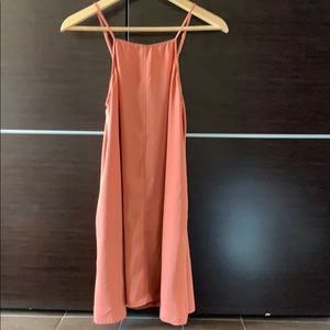 Rust spaghetti strap swing dress